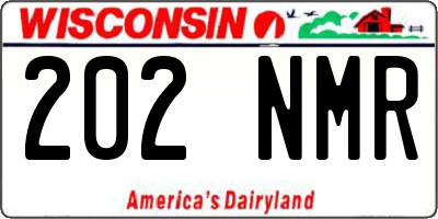 WI license plate 202NMR