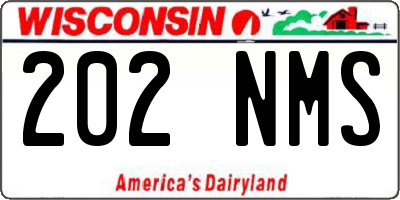 WI license plate 202NMS