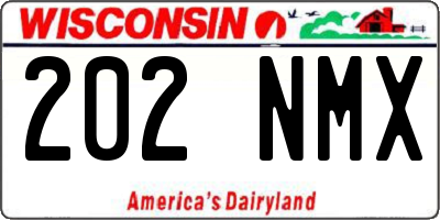 WI license plate 202NMX