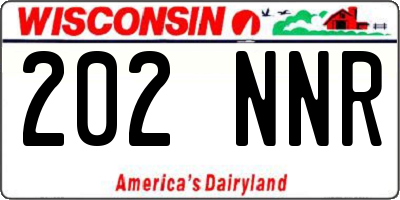 WI license plate 202NNR