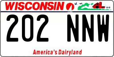 WI license plate 202NNW