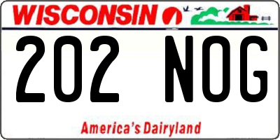 WI license plate 202NOG
