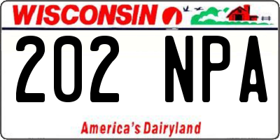 WI license plate 202NPA