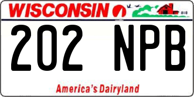 WI license plate 202NPB