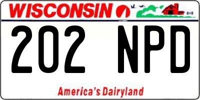 WI license plate 202NPD