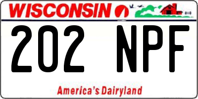 WI license plate 202NPF
