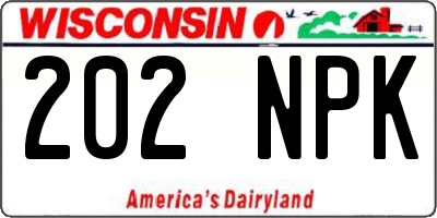 WI license plate 202NPK