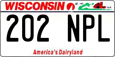 WI license plate 202NPL