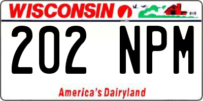 WI license plate 202NPM