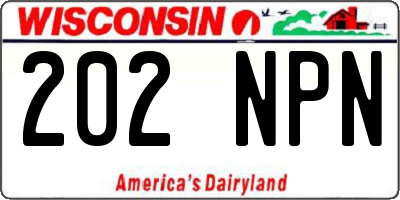 WI license plate 202NPN