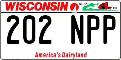 WI license plate 202NPP
