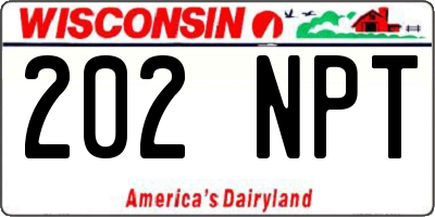 WI license plate 202NPT