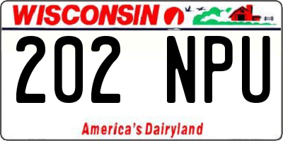 WI license plate 202NPU