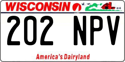 WI license plate 202NPV