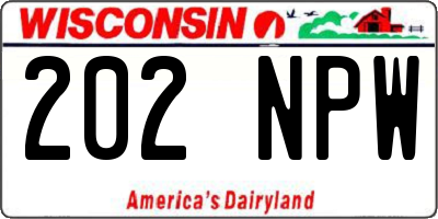 WI license plate 202NPW
