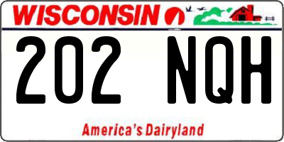 WI license plate 202NQH