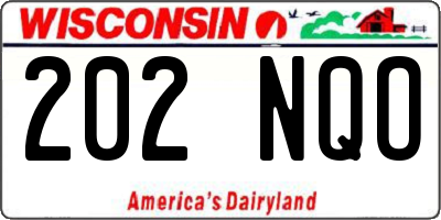WI license plate 202NQO