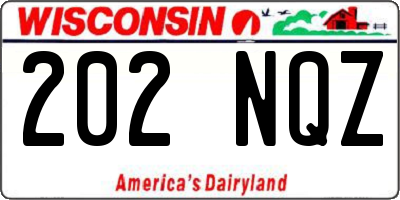 WI license plate 202NQZ