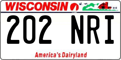 WI license plate 202NRI