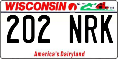 WI license plate 202NRK