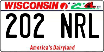 WI license plate 202NRL