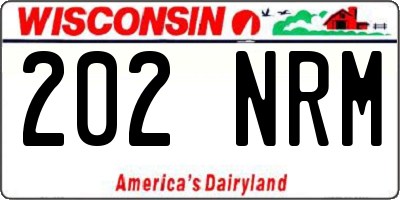 WI license plate 202NRM