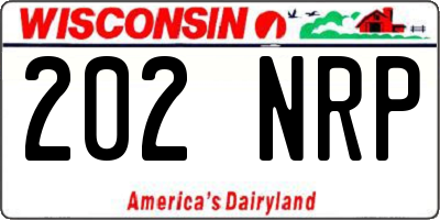 WI license plate 202NRP