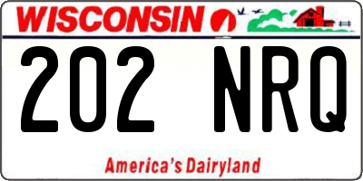 WI license plate 202NRQ