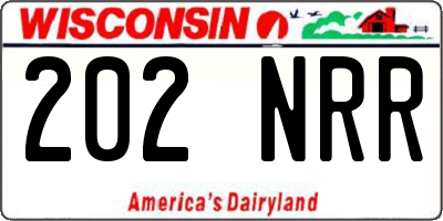 WI license plate 202NRR