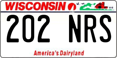WI license plate 202NRS