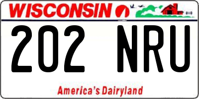 WI license plate 202NRU