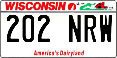 WI license plate 202NRW