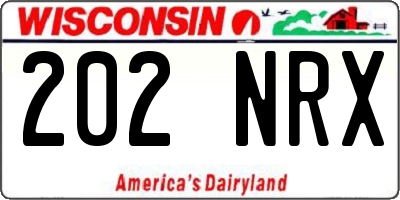 WI license plate 202NRX