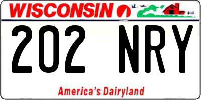WI license plate 202NRY