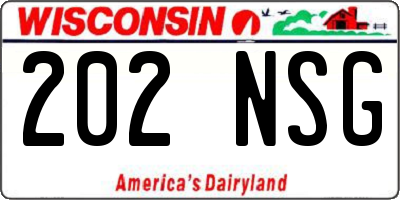 WI license plate 202NSG