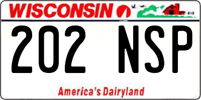 WI license plate 202NSP