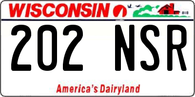 WI license plate 202NSR