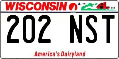 WI license plate 202NST