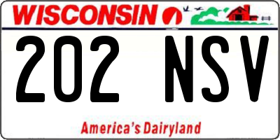 WI license plate 202NSV