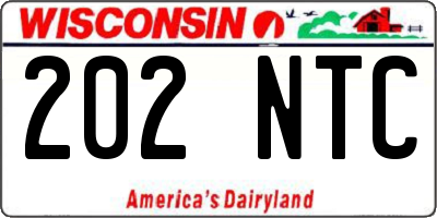 WI license plate 202NTC