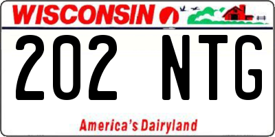 WI license plate 202NTG