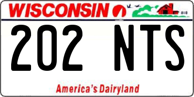 WI license plate 202NTS