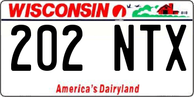 WI license plate 202NTX