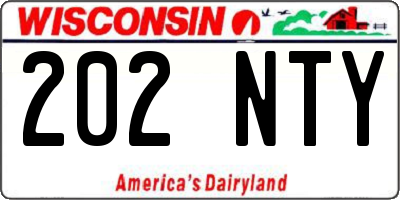 WI license plate 202NTY