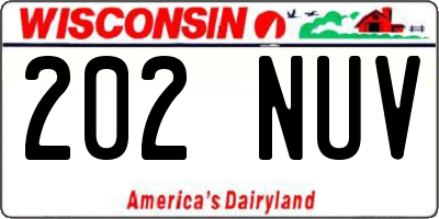 WI license plate 202NUV