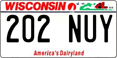 WI license plate 202NUY