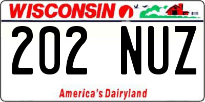 WI license plate 202NUZ