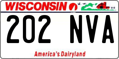 WI license plate 202NVA
