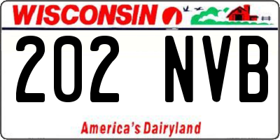 WI license plate 202NVB