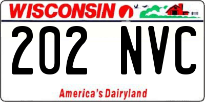 WI license plate 202NVC